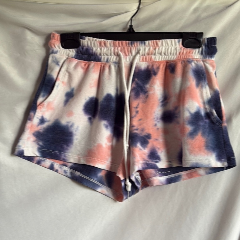 Garage Tie Dye Athletic Shorts Pink and Blue - Small SM401